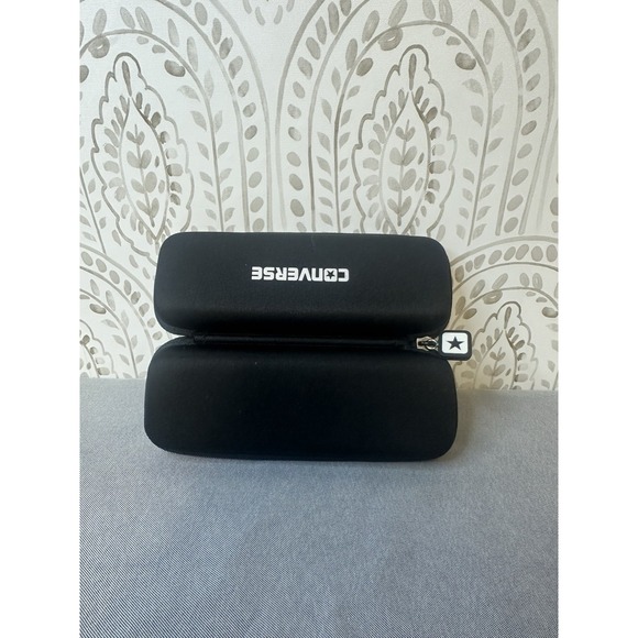 Converse Eyeglass Case Semi Hard Case with Zipper Closure Color Black 6.5" x 2" - Picture 1 of 3